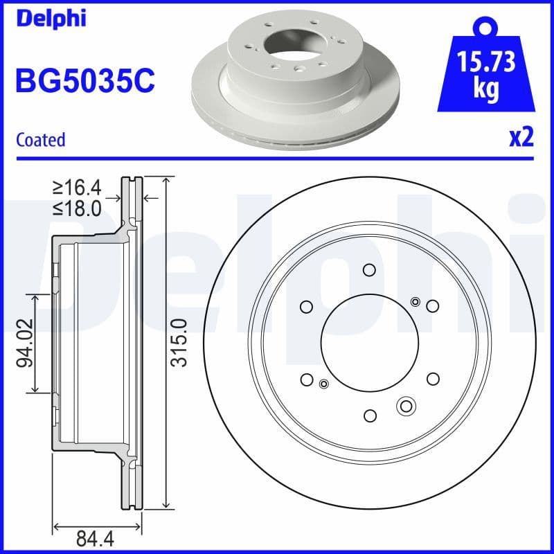 Bremžu diski DELPHI BG5035C 1