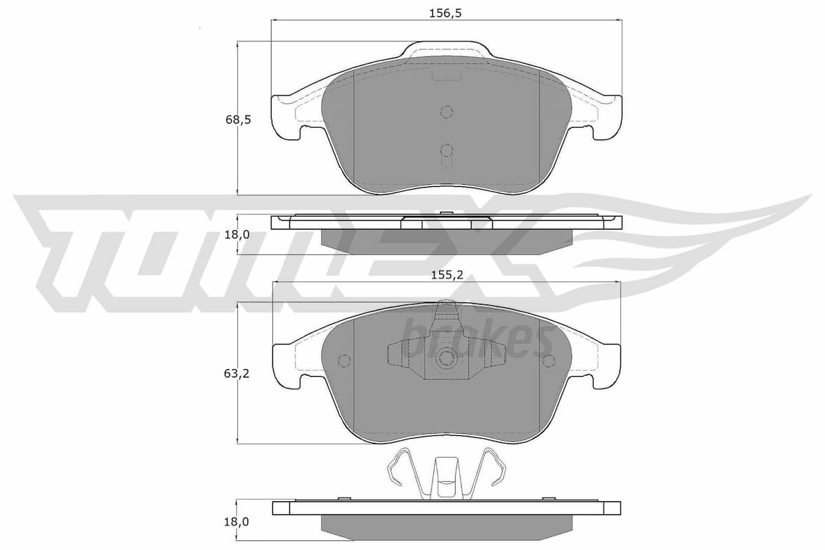 Bremžu uzliku kompl., Disku bremzes TOMEX Brakes TX 16-65 1