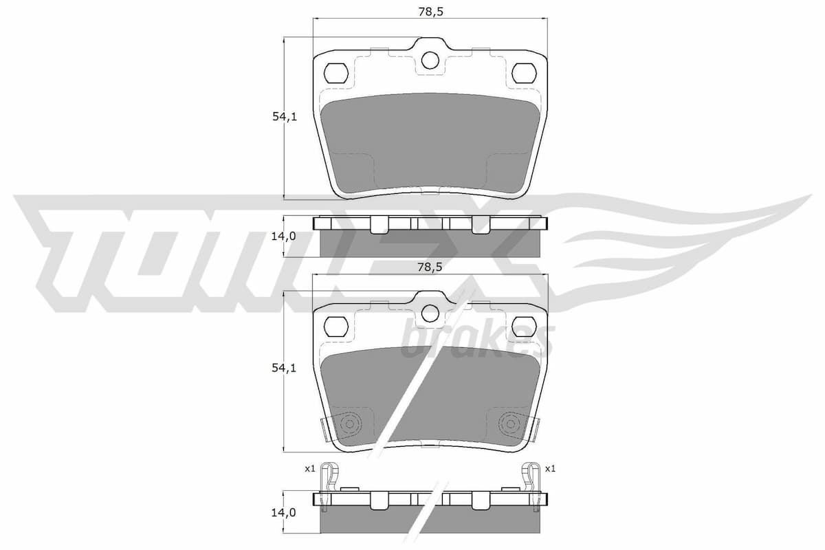 Bremžu uzliku kompl., Disku bremzes TOMEX Brakes TX 13-86 1