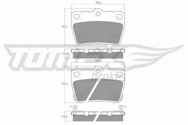 Bremžu uzliku kompl., Disku bremzes TOMEX Brakes TX 13-86 1