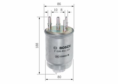 Degvielas filtrs BOSCH F 026 402 224 5