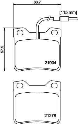 Bremžu uzliku kompl., Disku bremzes HELLA 8DB 355 008-171 1