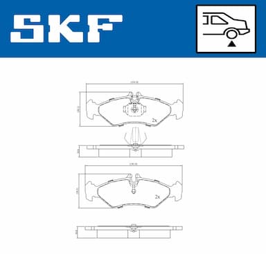 Bremžu uzliku kompl., Disku bremzes SKF VKBP 90485 2