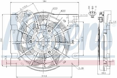 Ventilators, Motora dzesēšanas sistēma NISSENS 85186 6