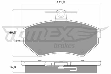 Bremžu uzliku kompl., Disku bremzes TOMEX Brakes TX 13-94 1