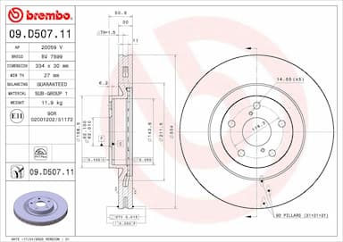 Bremžu diski BREMBO 09.D507.11 1