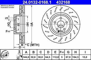 Bremžu diski ATE 24.0132-0168.1 1