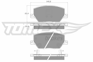 Bremžu uzliku kompl., Disku bremzes TOMEX Brakes TX 18-17 1