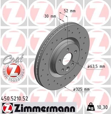 Bremžu diski ZIMMERMANN 450.5210.52 1