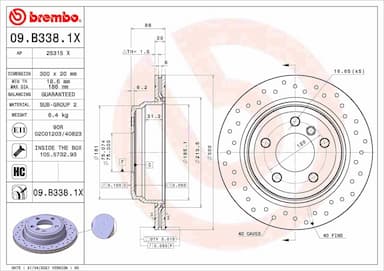 Bremžu diski BREMBO 09.B338.1X 1