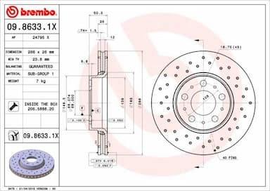 Bremžu diski BREMBO 09.8633.1X 1