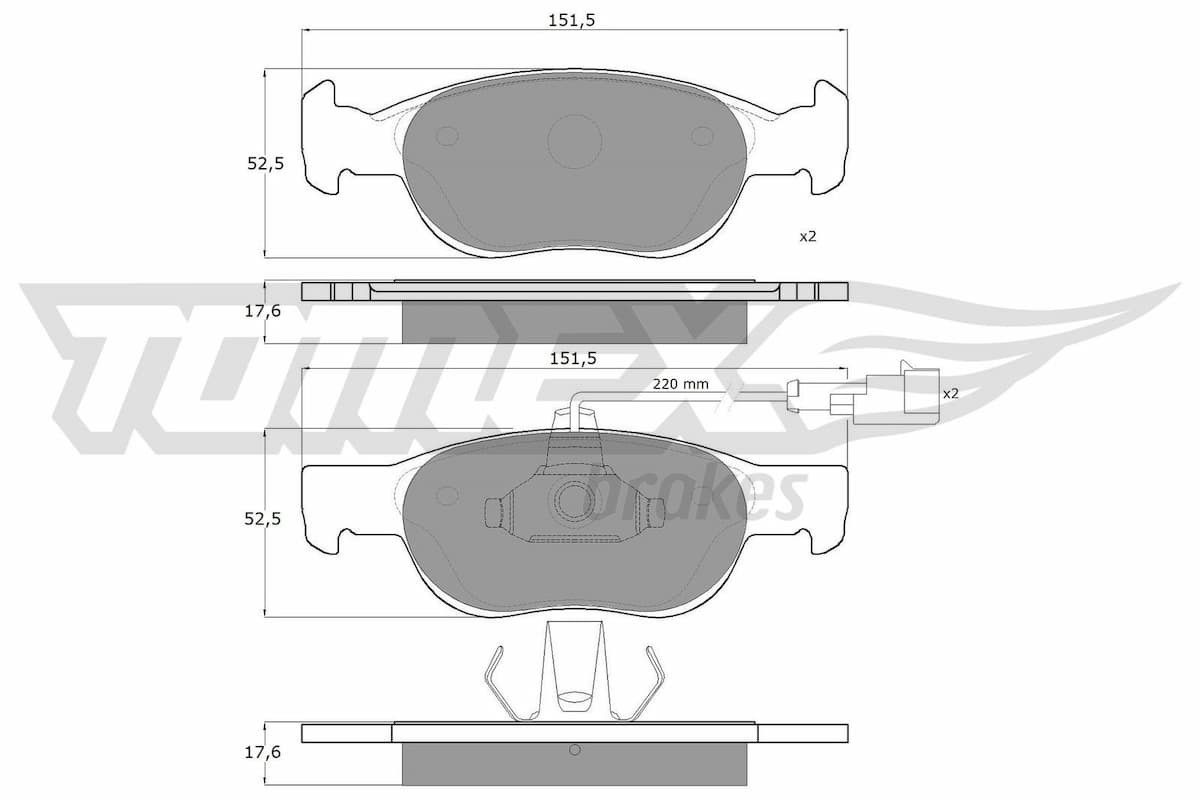 Bremžu uzliku kompl., Disku bremzes TOMEX Brakes TX 10-711 1