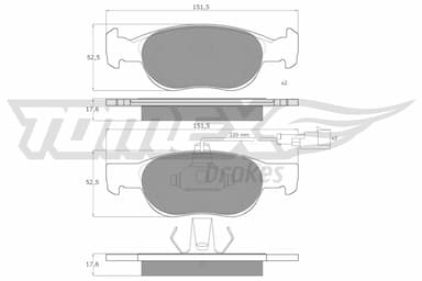 Bremžu uzliku kompl., Disku bremzes TOMEX Brakes TX 10-711 1