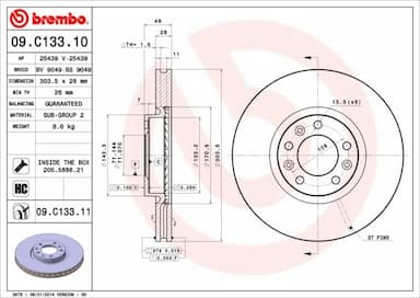 Bremžu diski BREMBO 09.C133.11 1