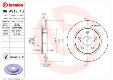 Bremžu diski BREMBO 08.A912.11 1