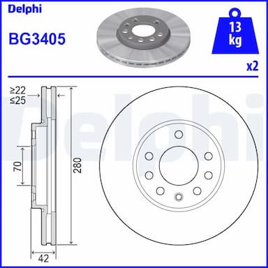 Bremžu diski DELPHI BG3405 1