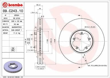 Bremžu diski BREMBO 09.C243.10 1