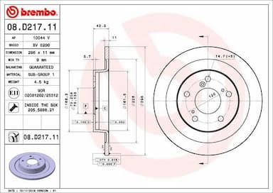 Bremžu diski BREMBO 08.D217.11 1