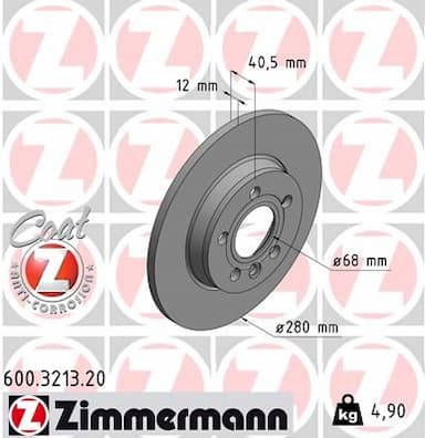 Bremžu diski ZIMMERMANN 600.3213.20 1