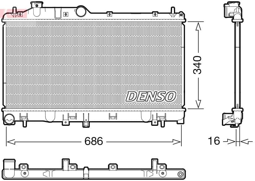 Radiators, Motora dzesēšanas sistēma DENSO DRM36025 1