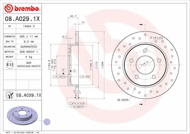 Bremžu diski BREMBO 08.A029.1X 1