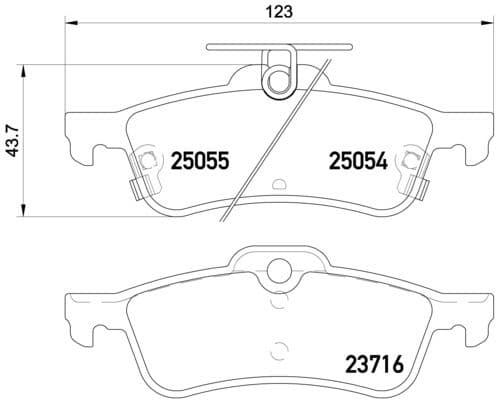 Bremžu uzliku kompl., Disku bremzes BREMBO P 28 070 1