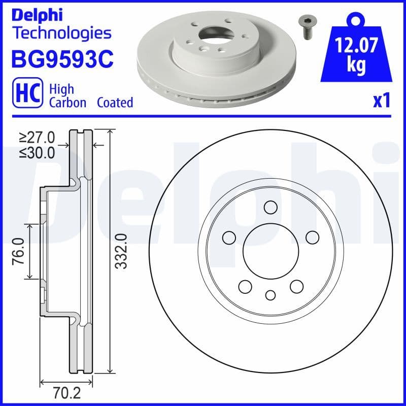 Bremžu diski DELPHI BG9593C 1