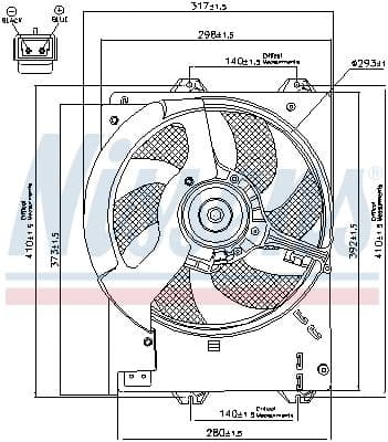 Ventilators, Motora dzesēšanas sistēma NISSENS 85267 6