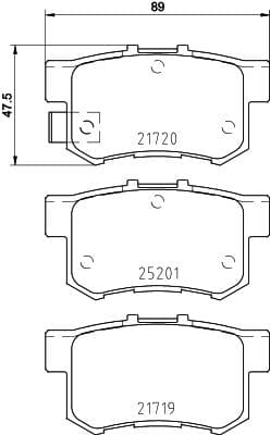 Bremžu uzliku kompl., Disku bremzes BREMBO P 79 027 1