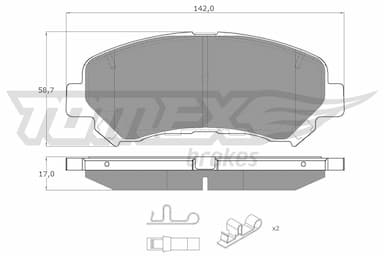 Bremžu uzliku kompl., Disku bremzes TOMEX Brakes TX 15-97 1