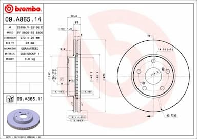 Bremžu diski BREMBO 09.A865.11 1