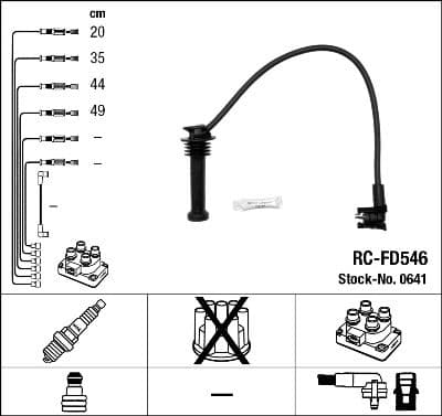 Augstsprieguma vadu komplekts NGK 0641 1