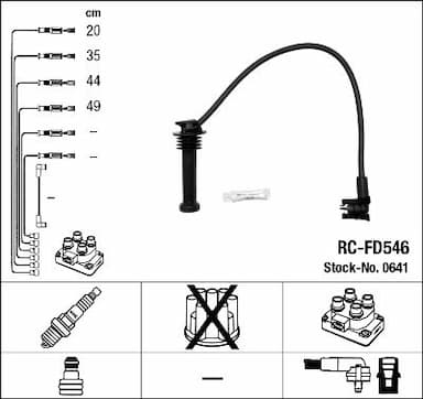 Augstsprieguma vadu komplekts NGK 0641 1