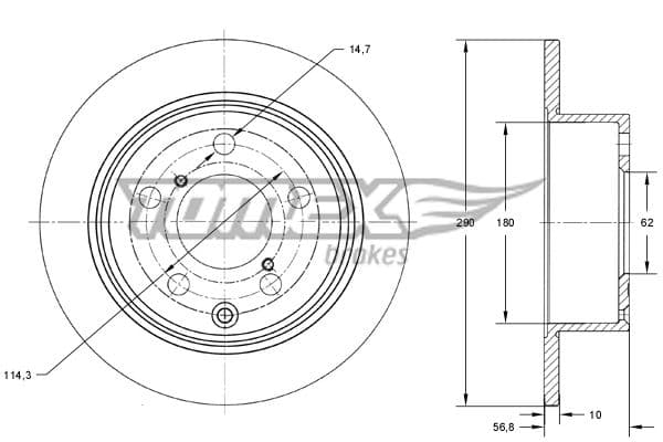 Bremžu diski TOMEX Brakes TX 73-24 1