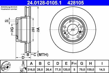 Bremžu diski ATE 24.0128-0105.1 1