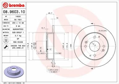 Bremžu diski BREMBO 08.9603.10 1