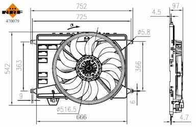 Ventilators, Motora dzesēšanas sistēma NRF 470079 1