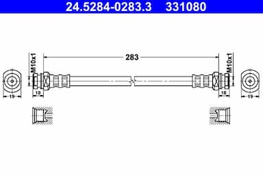 Bremžu šļūtene ATE 24.5284-0283.3 1
