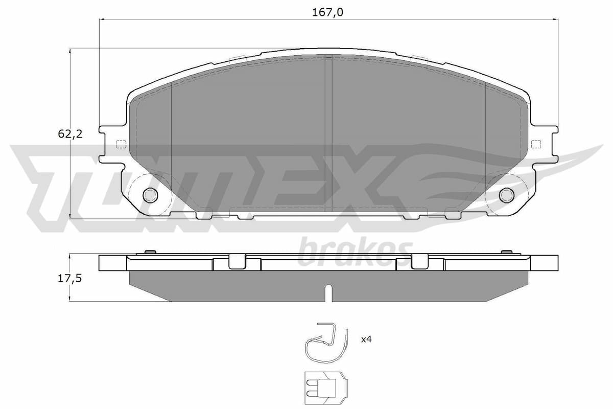 Bremžu uzliku kompl., Disku bremzes TOMEX Brakes TX 18-80 1