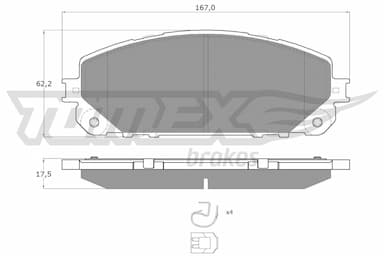 Bremžu uzliku kompl., Disku bremzes TOMEX Brakes TX 18-80 1