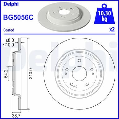 Bremžu diski DELPHI BG5056C 1