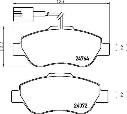 Bremžu uzliku kompl., Disku bremzes BREMBO P 24 150 1