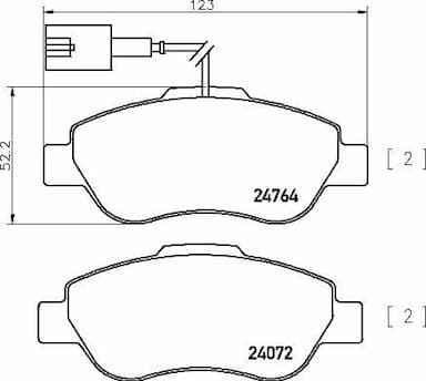 Bremžu uzliku kompl., Disku bremzes BREMBO P 24 150 1