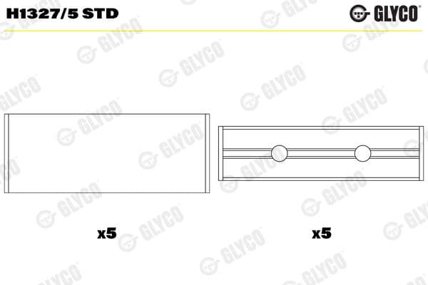 Kloķvārpstas gultnis GLYCO H1327/5 STD 1