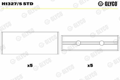 Kloķvārpstas gultnis GLYCO H1327/5 STD 1