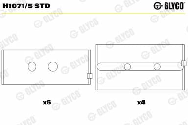 Kloķvārpstas gultnis GLYCO H1071/5 STD 1