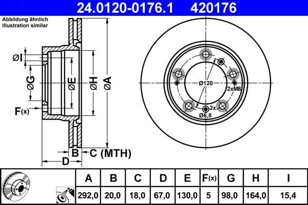 Bremžu diski ATE 24.0120-0176.1 1