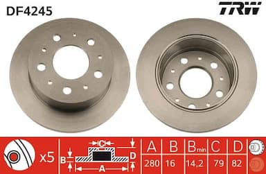 Bremžu diski TRW DF4245 1