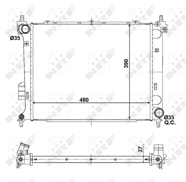 Radiators, Motora dzesēšanas sistēma NRF 56057 1