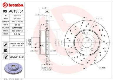 Bremžu diski BREMBO 09.A613.51 1